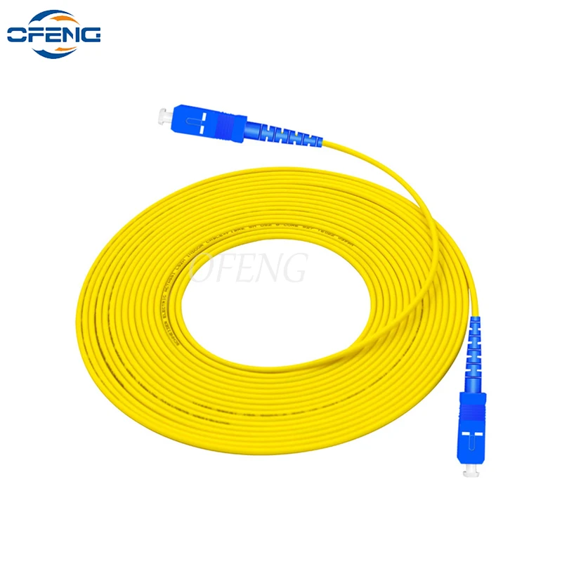 1M SC UPC Single mode Simplex Fiber Optic Patch Cable 3.0mm G652D FTTH Optical Fiber Jumper Cable customized