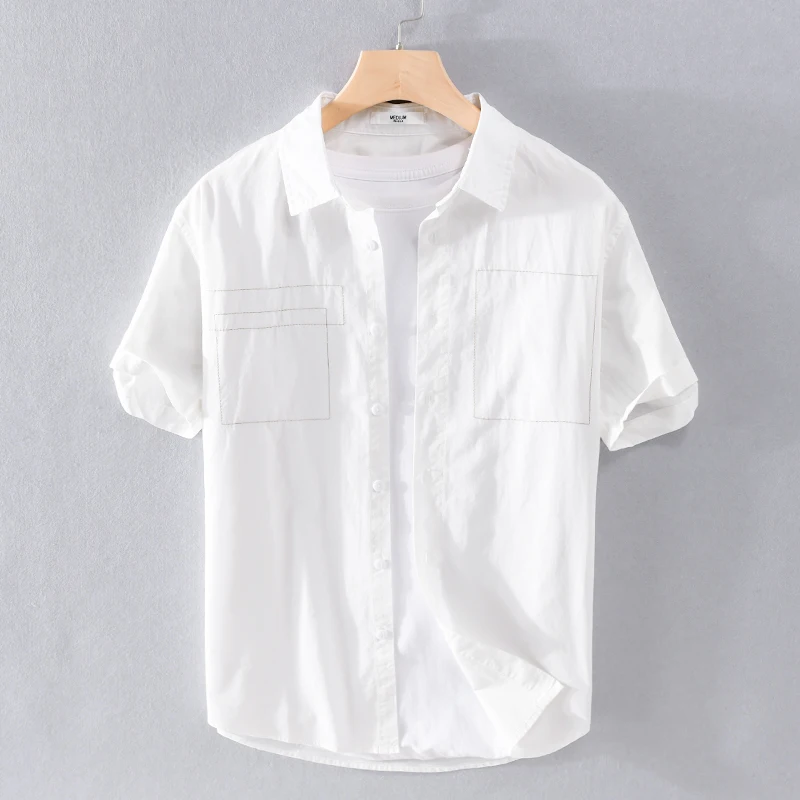 

Summer new style Italy Suehaiwe's brand cotton shirts men short sleeve casual white shirt for men camisa chemise tops mens