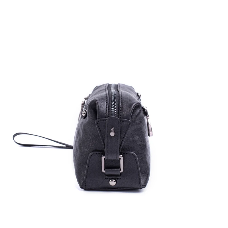 Imagem -02 - Wmnuo Bolsa Masculina de Couro Genuíno Bolsa para Cartão de Crédito com Suporte para Celular Bolsa de Moedas com Pulseira Carteira Longa com Zíper