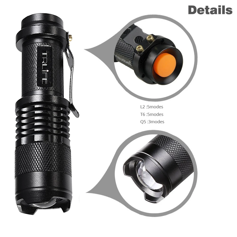 1/3/5/10PCS L2 LED Flashlight 8000LM EDC Mini Torch Adjustable Focus Zoom Flash Light Lamp Portable 18650 Battery Flashlights