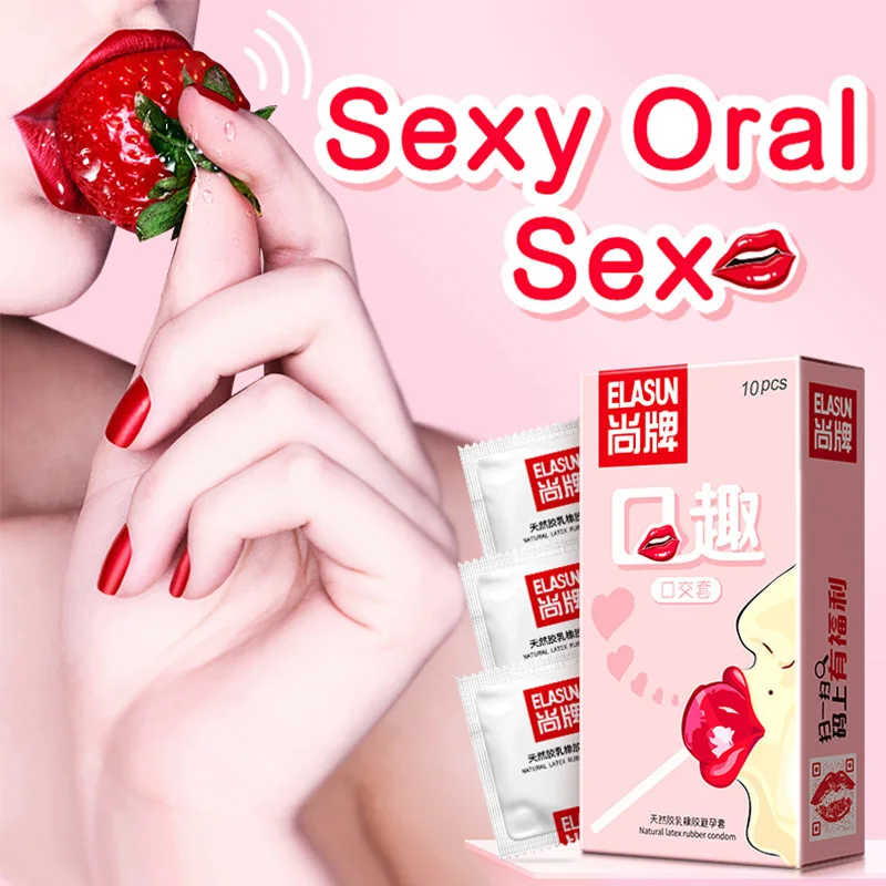 Elasun 10pcs Man Women Oral Sex Toys For Couples Condoms Taste Designed Specifically Blowjob Ultra Thin Condom No Oil Original C