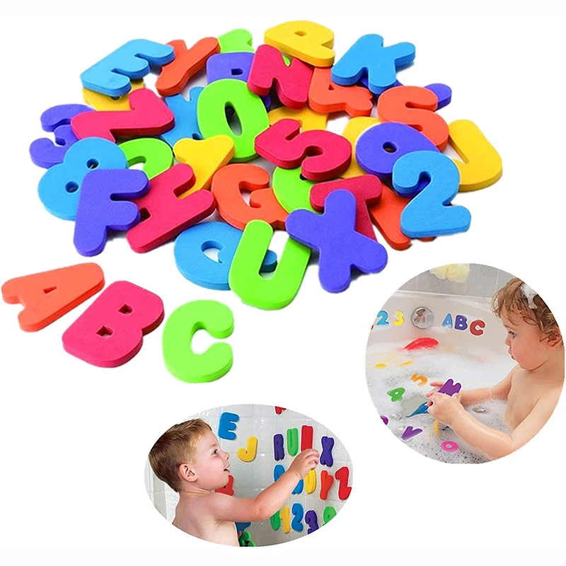 Bathtub Bathroom Toys Animals Alphanumeric Letter Puzzle BathToys EVA Education Learning Foam Fish Water Bathing buble Float Toy