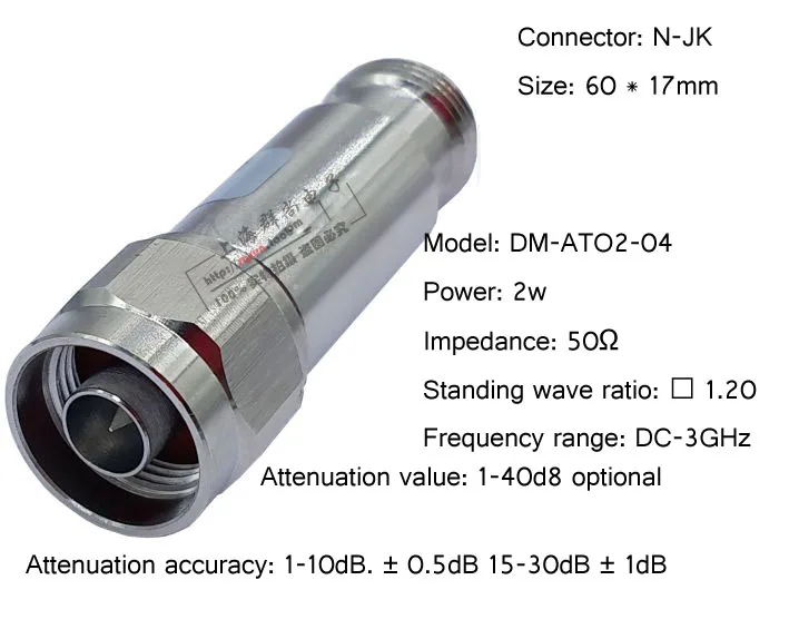 2 W N Type Microwave RF Coaxial Fixed Attenuation 1, 2, 3, 5, 6, 10, 15, 20, 30dB 40db Spot