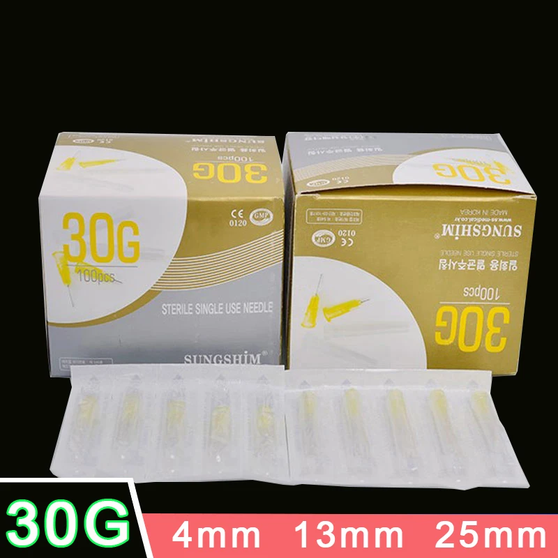 Disposable Ultrafine Painless Small Needles 30G  4mm 13mm 25mm Sterile Syringes Needle