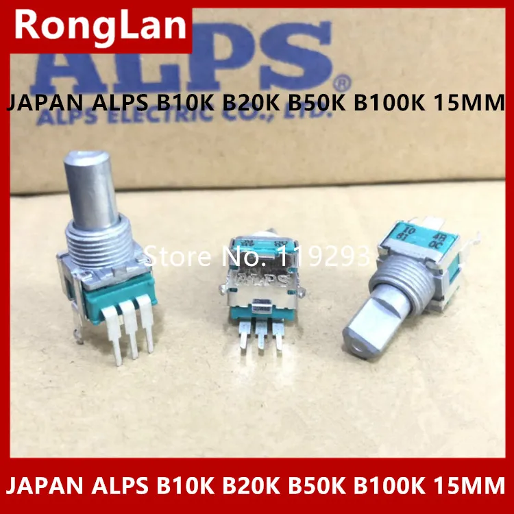 

Imported Japanese ALPS 09 type B10K B20K B50K B100K vertical single inline volume potentiometer handle length 15MM new spot -10P