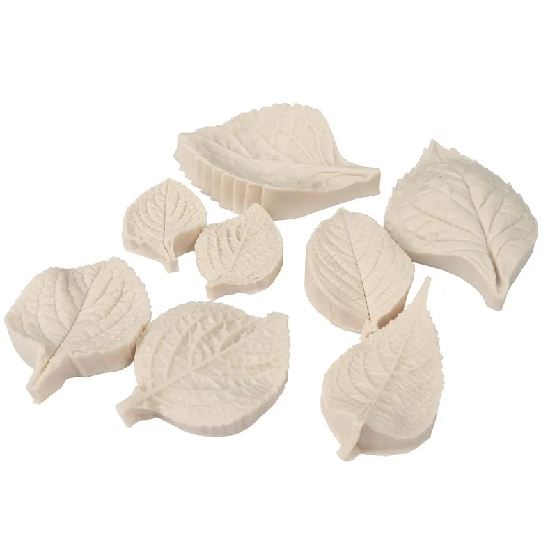 Hydrangea Mint Leaf Vein Stamp Silicone Mold Designer DIY Soft Clay Cold Porcelain Flower Press Mold Leaf Model Cold Ceramic