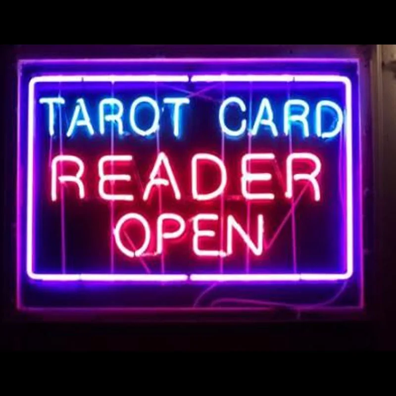 

Neon Sign TAROT CARD READER OPEN Neon Wall Sign for Studio Beer Love Hotel Advertise Lamp Recreational Handmade Real glass TUBE