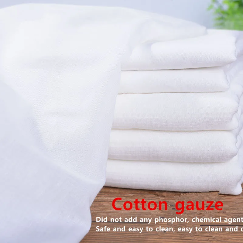 100cm*145cm Pure cotton white gauze cloth Baby saliva towel diaper cotton fabric Food grade, medical wholesale100% Cotton Diy