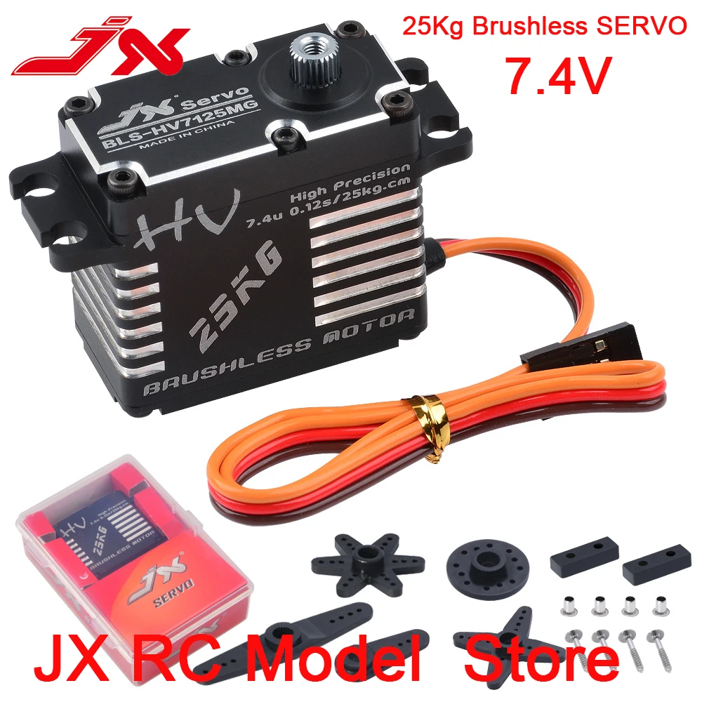 

JX Servo BLS-HV7125MG 25KG 180 Degrees HV Full CNC Steel Gear Digital Brushless Motor For RC Robot Car Boat Accessories