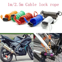 Cable antirrobo de bloqueo de disco para bicicleta, Cable de 1m/2,5 m, recordatorio de seguridad, piezas de seguridad para motocicleta, accesorios