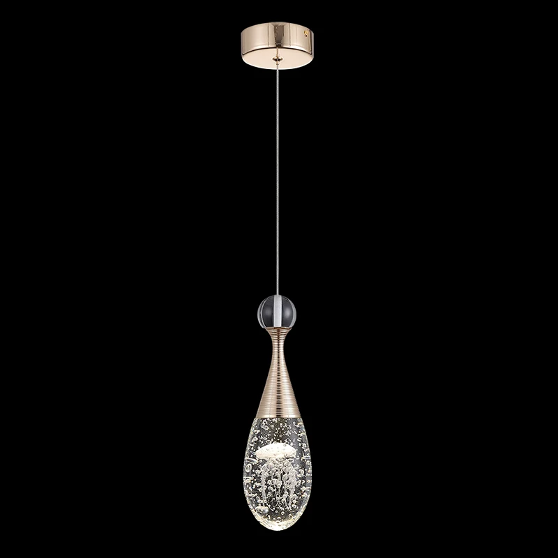 

OUFULA Modern Pendant Lamp Originality Handmade Jellyfish Crystal LED Chandelier Lighting for Bedroom Dining Room