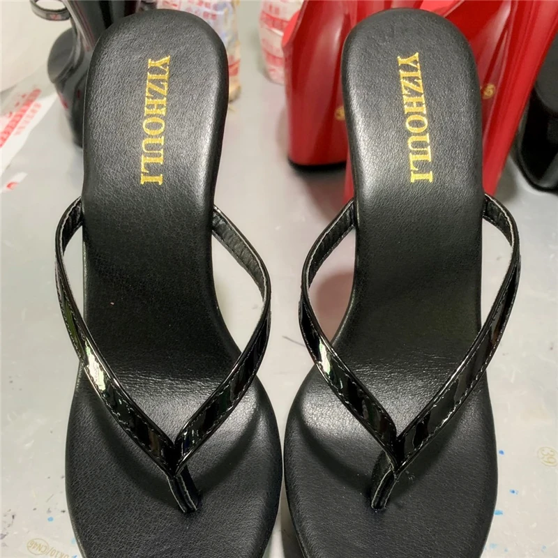 Stylish 15cm princess slippers for the summer, sexy nightclub heels, and 6-inch stiletto slippers with lacquered heels