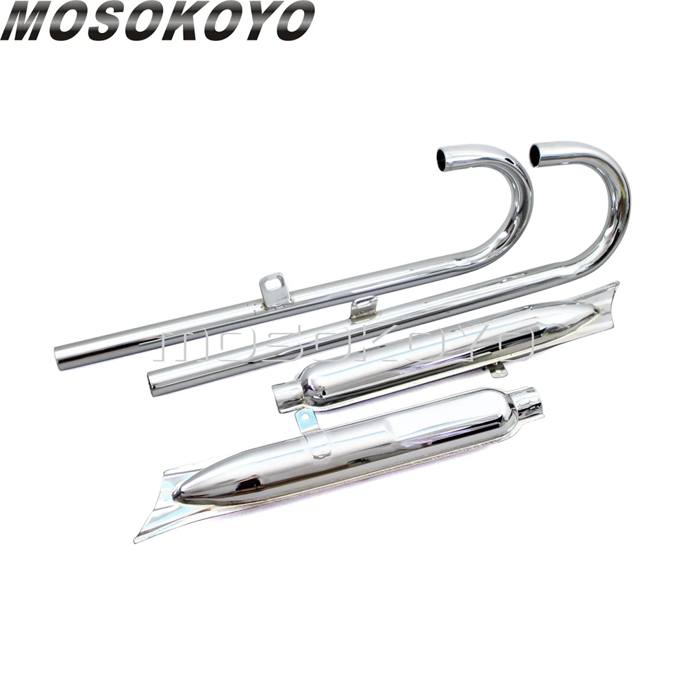 Retro 750cc Fishtail Exhaust Mufflers for BMW K750 KS750 M1 M72 R71 R12 Dnepr URAL Exhaust Pipes System Silencer Pipe Assembly