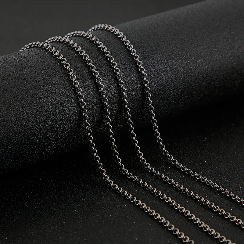 KALEN 316L Stainless Steel Oxidized Chain Necklace For Men 60cm 66cm 76cm Long Chain Choker Male Jewellry 2020