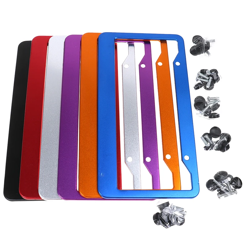 Universal Aluminum Alloy US Car License Plate Frame Cover Auto Accessory Waterproof Number Plate Holder Car Decoration