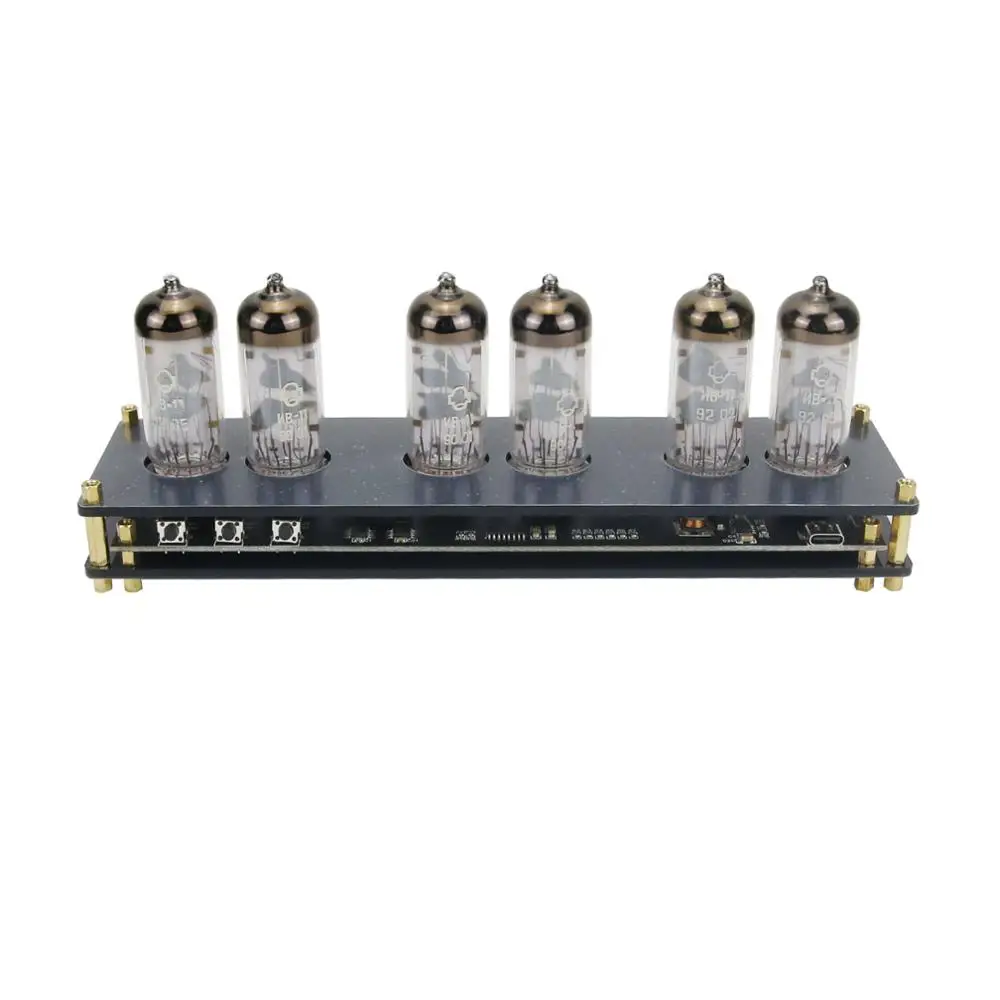 TZT IV11 VFD orologio fluorescente Nixie Tube Clock 6 colori Display della luce ora data temperatura