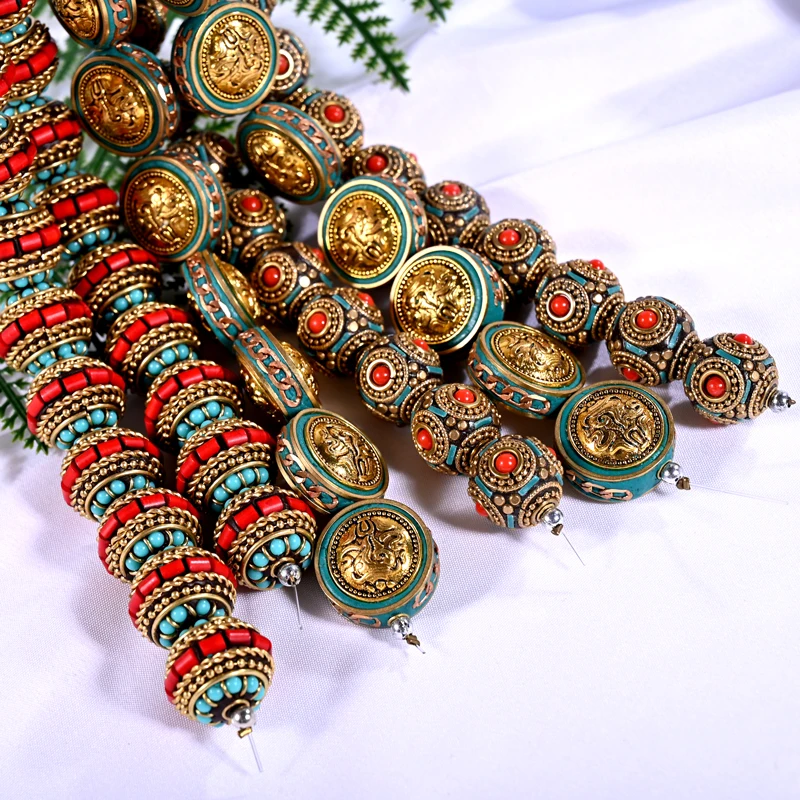 Vintage Golden Beads Metal Round Loose Beads Used for Jewelry Making DIY Bracelets Necklaces Handicraft Accessories