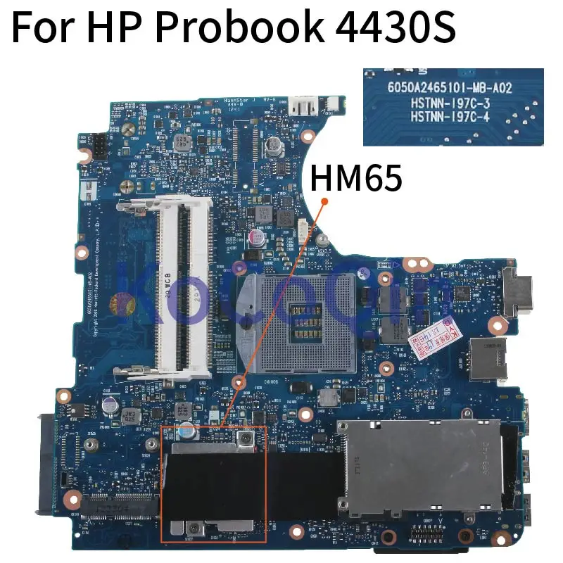 

KoCoQin Laptop Matherboard For HP Probook 4330S 4430S HM65 Mainboard 646326-001 6050A2465101-MB-A02 DDR3