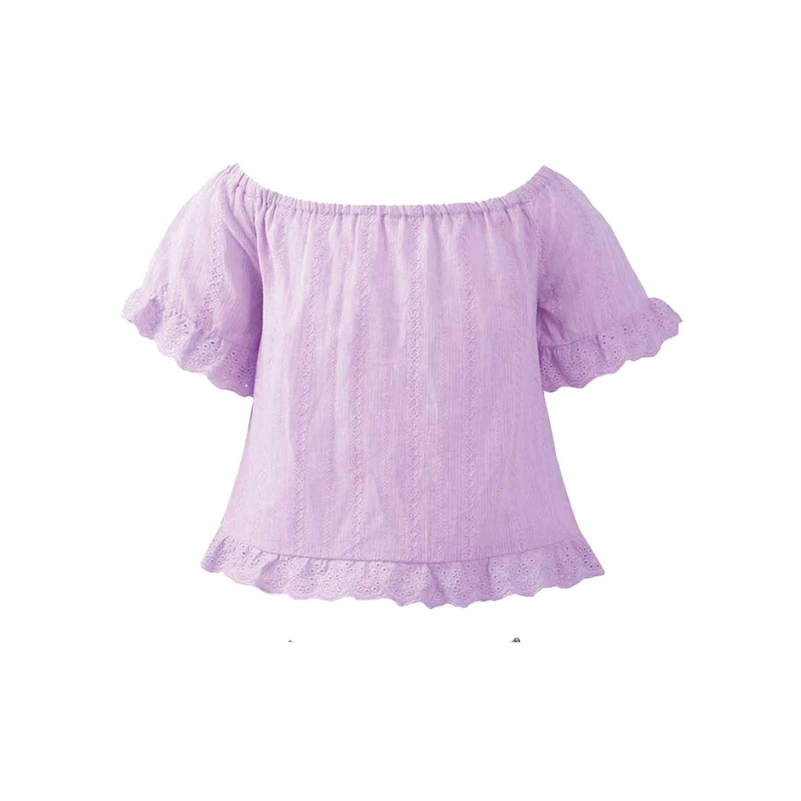 Summer Girls Princess Blouse Off-shoulder Cotton Toddler Baby Girl Blouse Shirts Kids Shirt Girl Tops Blouses Children Clothes