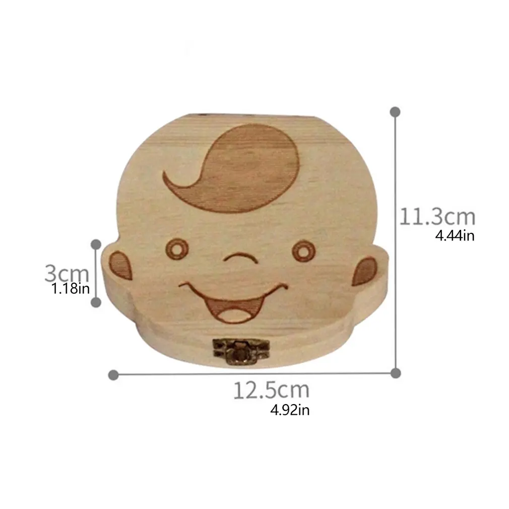 Caja de almacenamiento de dientes de madera para bebés y niños, organizador de cordón Umbilical, pelo Fetal, caja de recuerdo infantil