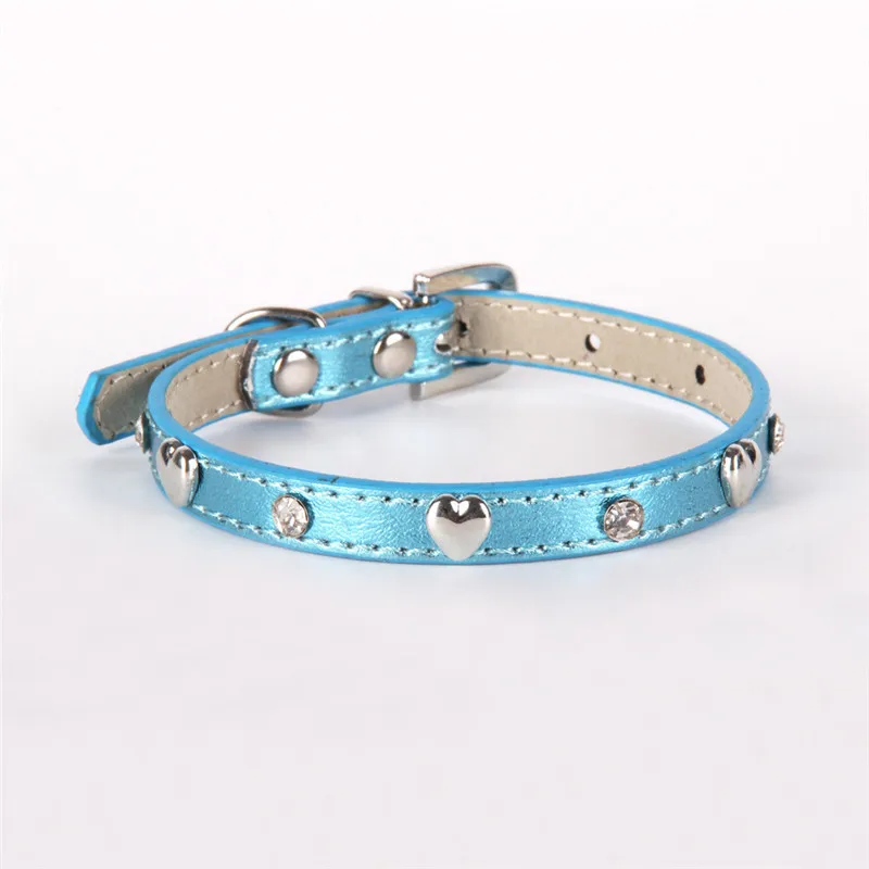 PU Leather Pet Cat Collars Colorful Solid Color Dogs Collar Pet Supplies Medium Kitten Puppy Adjustable Collars Strap