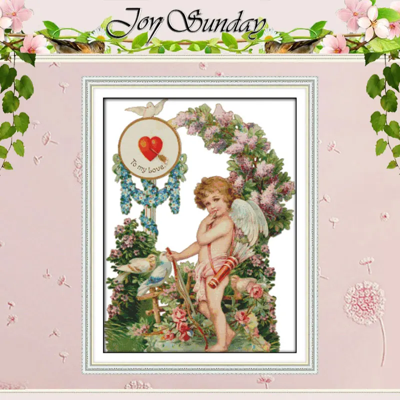 Angel's Love Patterns Counted Cross Stitch Set DIY 11CT 14CT 16CT Stamped DMC Cross-stitch Kit Embroidery Needlework Home Decor