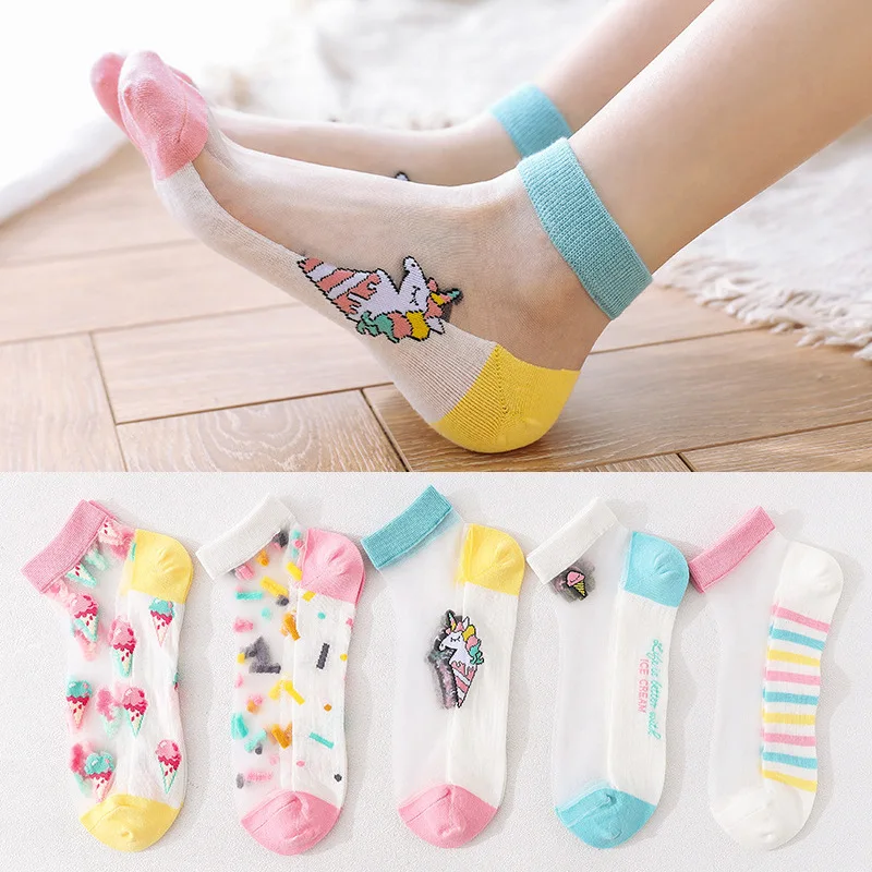 5 paires ensemble chaussettes drôles femmes nouveau printemps cheville filles coton chaussettes couleur nouveauté femmes mignon chat court décontracté couleur bonbon chaussettes