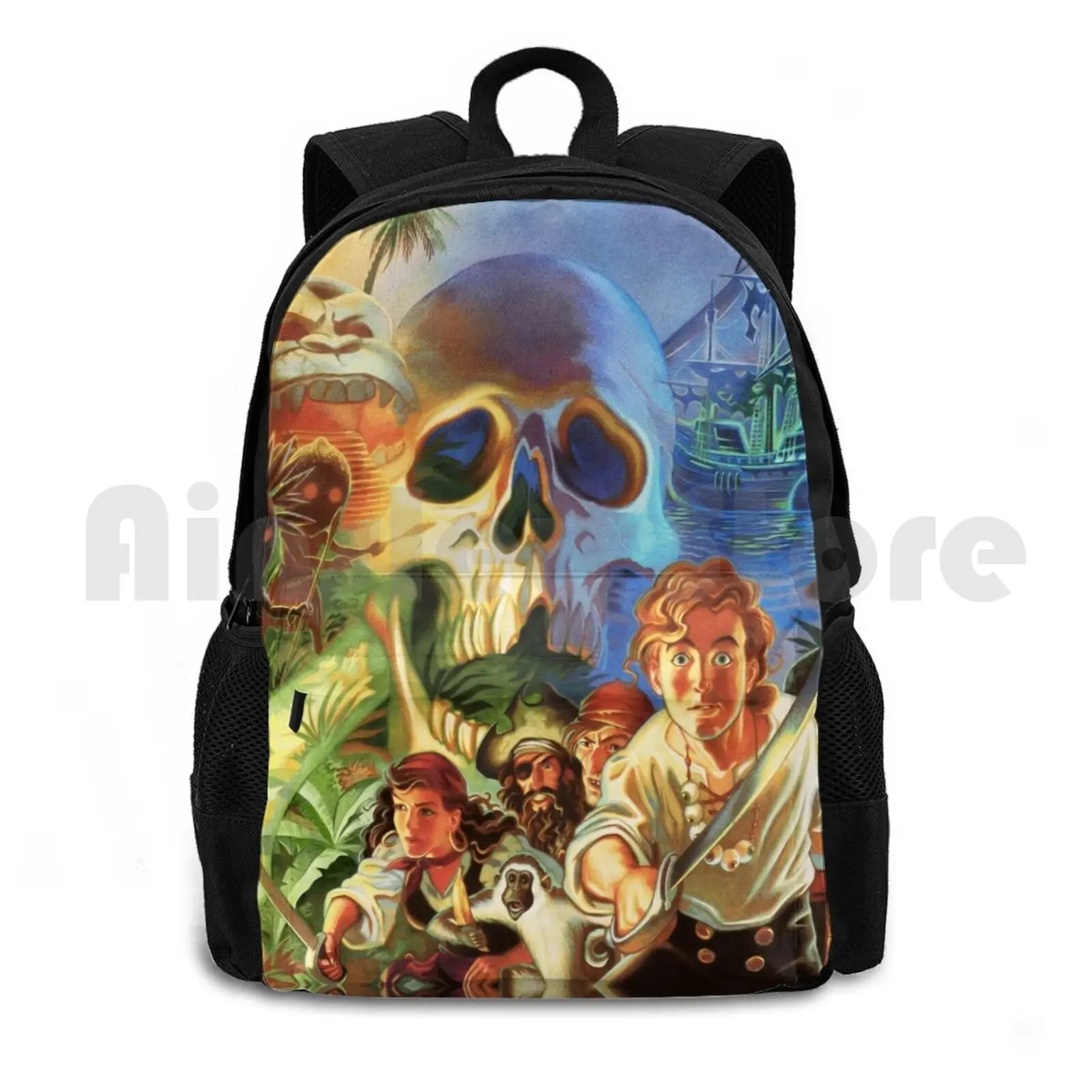 The Secret Of Monkey Island 1 ( High Contrast ) Outdoor Hiking Backpack Riding Climbing Sports Bag Monkey Island Secret Of