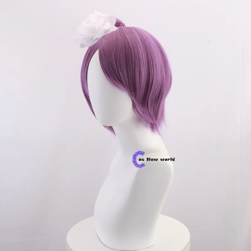 2020 New Anime wig Ninja Konan Cos Wig purple wig with head flower Styled Heat Resistant Hair Cosplay Costume Wig