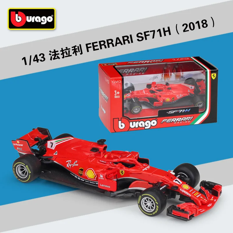 Bburago Diecast 1:43 Scale 2019 Metal F1 Car Formulaa 1 Racing Car F1 Model Car SF70H/71H/90 Alloy Toy Car Collection Kid Gift