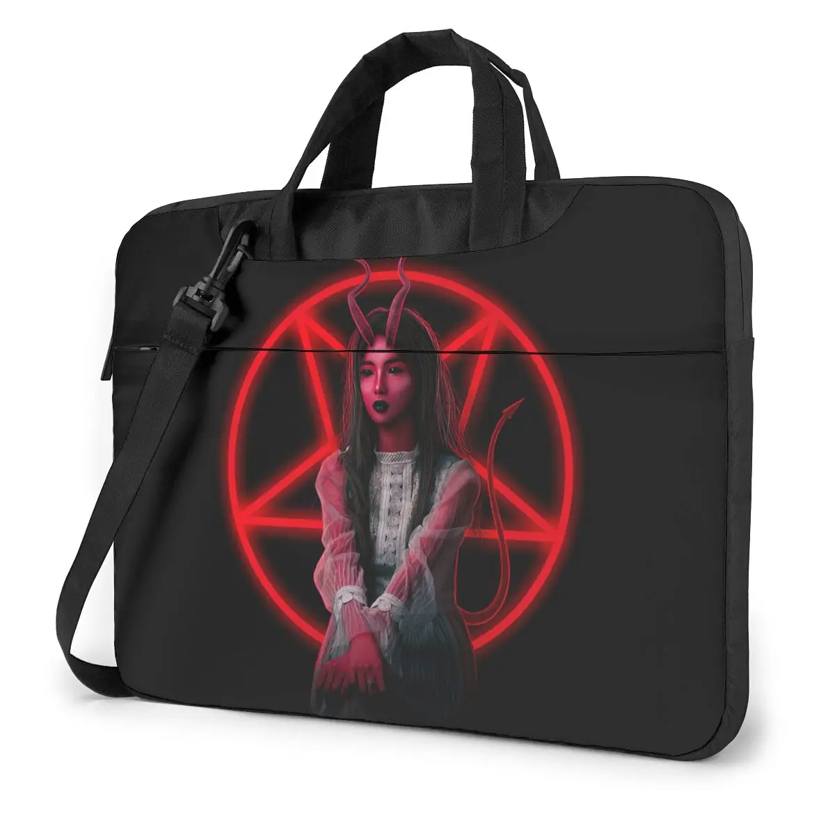 

Baphomet Satanic ,The Demon Goth Laptop Bag Case Protective Vintage Computer Bag Bicycle Crossbody Laptop Pouch