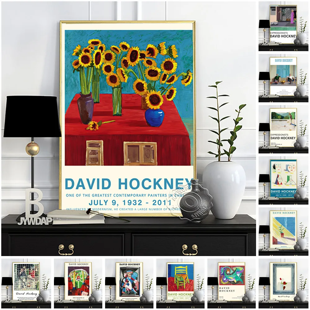 David Hockney Poster, Beverly Hills Housewife Wall Art, Invented Man Revealing Still Life Prints, Hockney Figure Wall Stickers