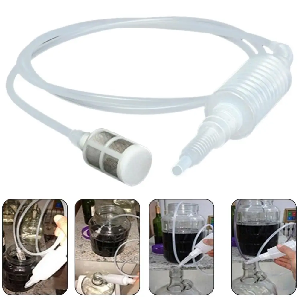 Manual Plastic Home Brew Syphon Tube Pipe Hose Water Wine Hand Transfer Pump пивоварение