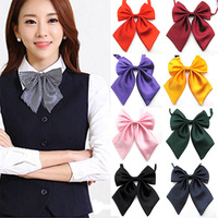 Women Tie Red Butterfly Women's Bow  Black Knot Female Girl Student Hotel Clerk Waitress Neck Wear Ribbon s green