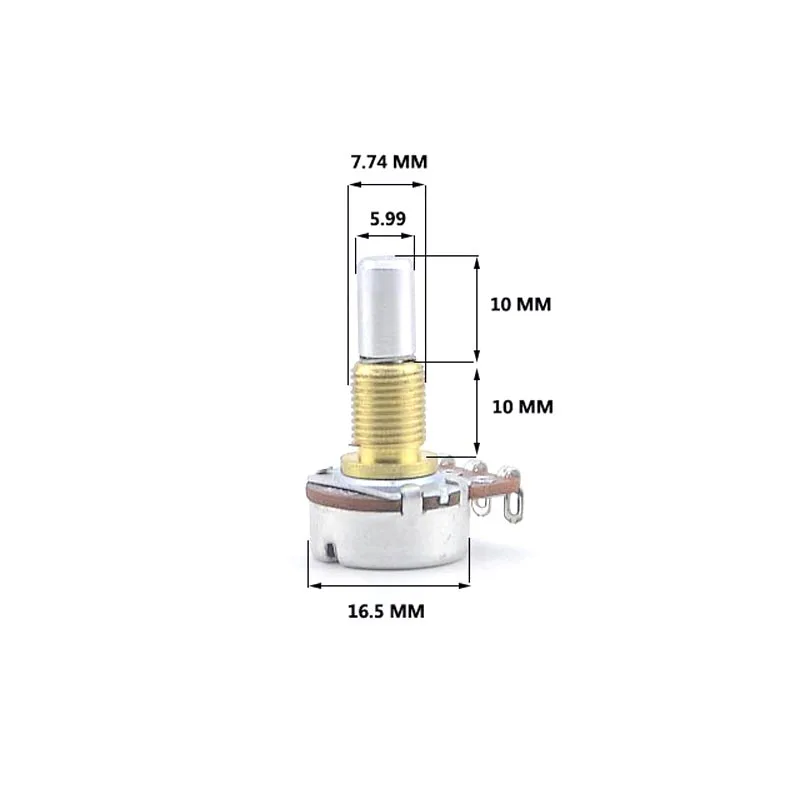 B50K/B100K Brass Bushing Solid Shaft Balance Potentiometer(POT) With Center Detent For Electric Bass MADE IN KOREA Dropshipping