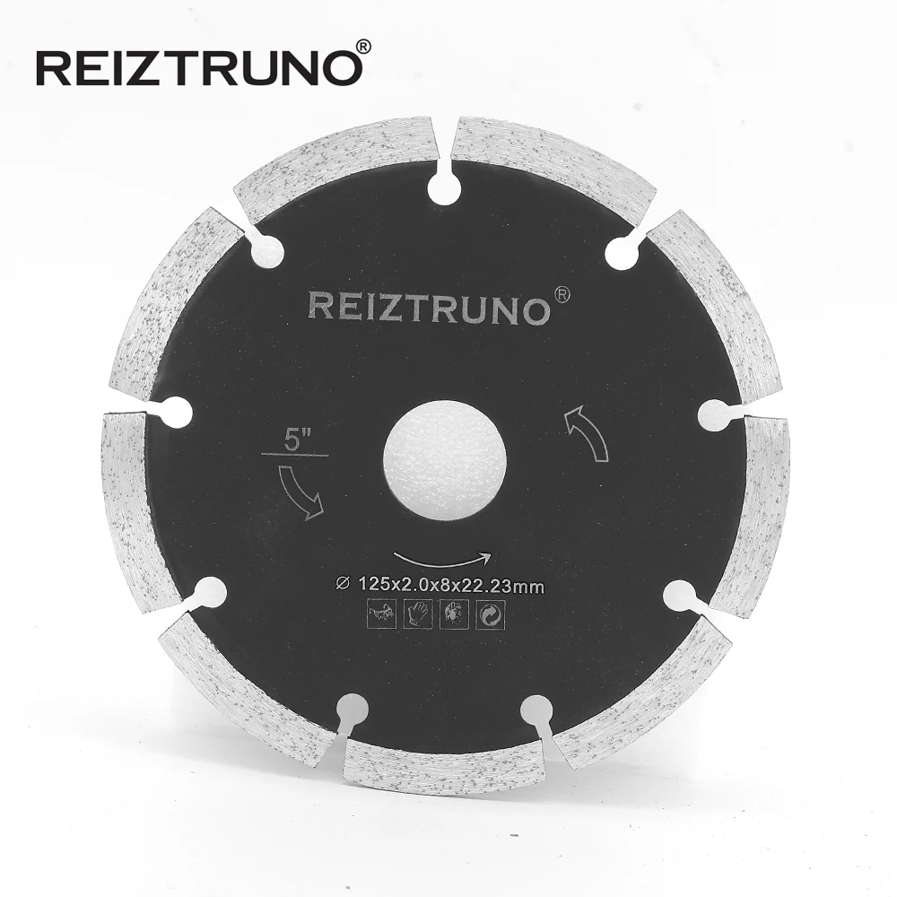 REIZTRUNO 125mm Dry Cutting General Purpose Power Saw Segmented Diamond Blades for Masonry Brick/Block Pavers Concrete Stone