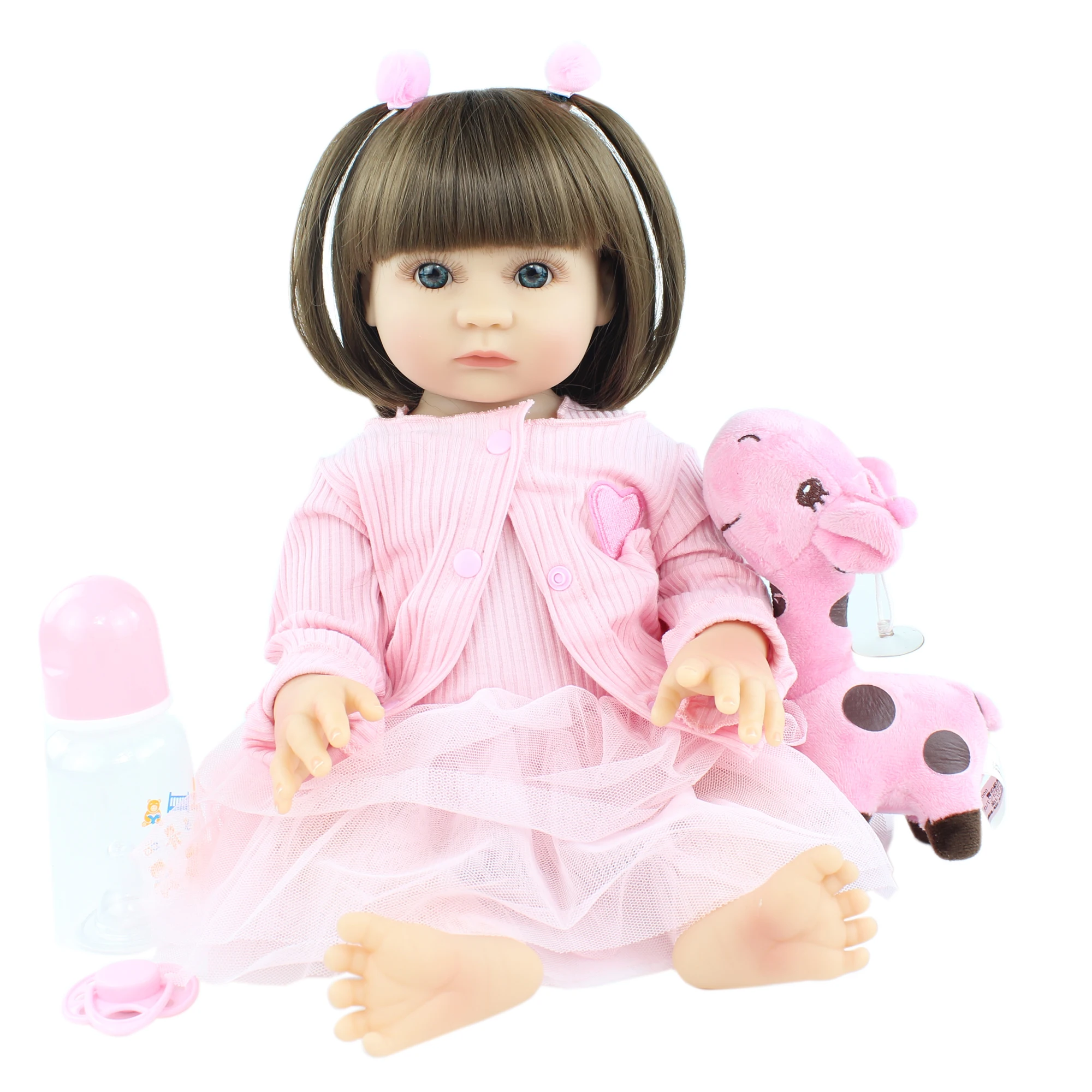 

48 CM Full Silicone Reborn Girl Baby Doll 19 inch Vinyl Princess Newborn Babies Bonecas Bathe Toys Birthday Gift