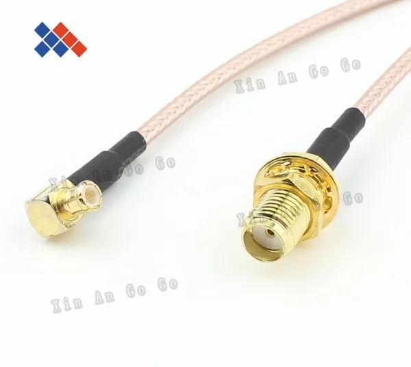 

10pcs/lot SMA female to MCX male right angle connector RG316 cable 15cm