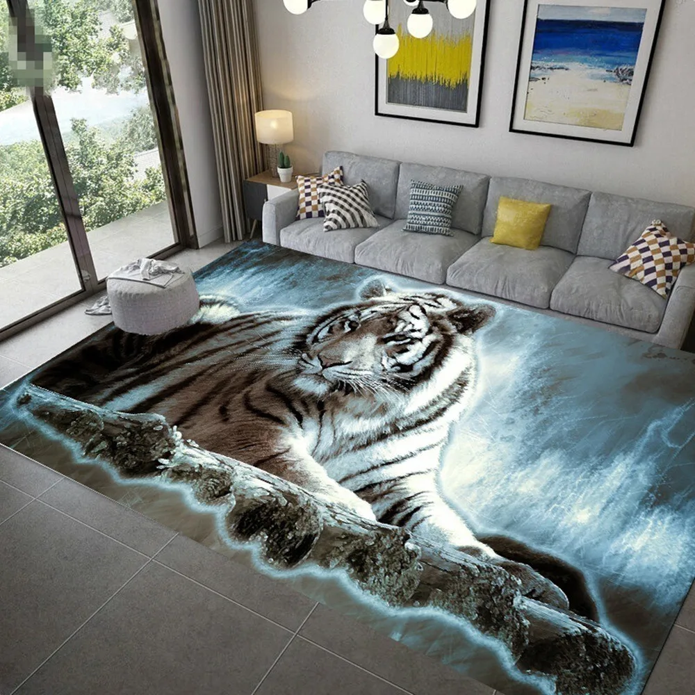 

Lion/Tiger/Leopard Carpets For Living Room Bedroom Area Rug Cartoon Animal Child Game Carpet Kid Play Floor Mat For dropshipping