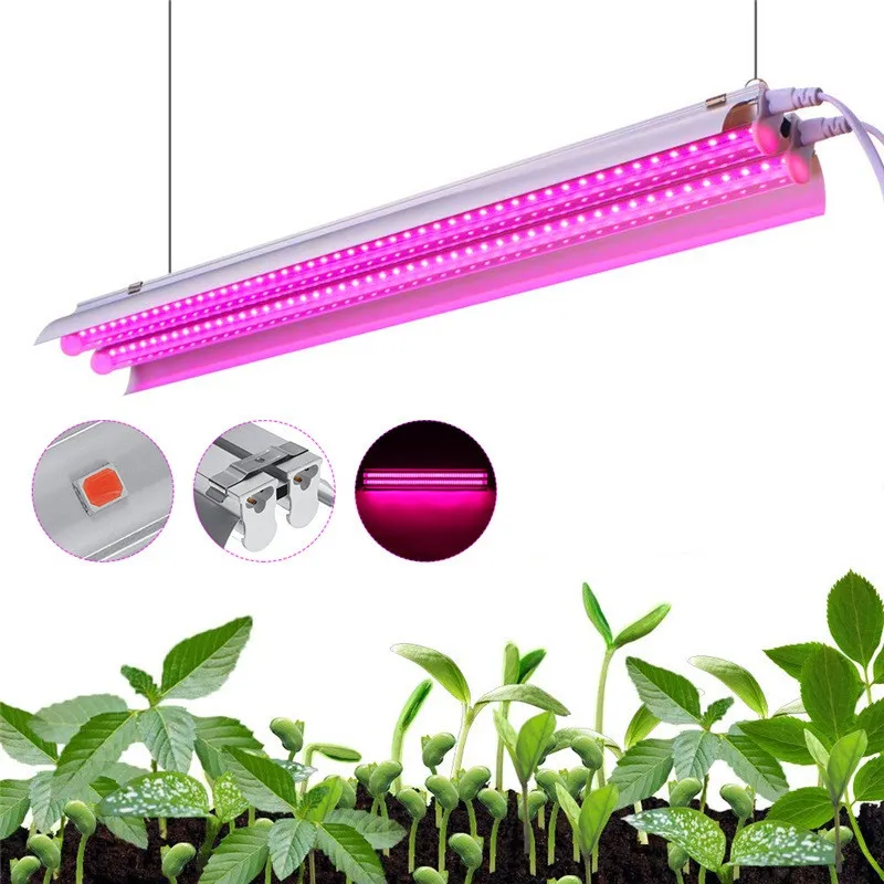 500W LED Grow Lights Full Spectrum 50cm Growing LED Lamp Double Tube Plant Chandelier for Hydroponic Indoor Plants EU/US Plug