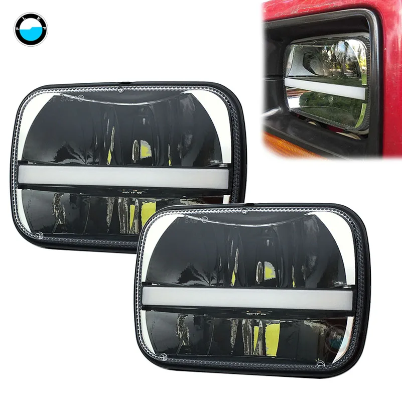 

5x7 7x6 inch led headlight High/ Low beam DRL Headlamp truck light 7inch H4 Lamps for Jeep Wrangler YJ Trucks.