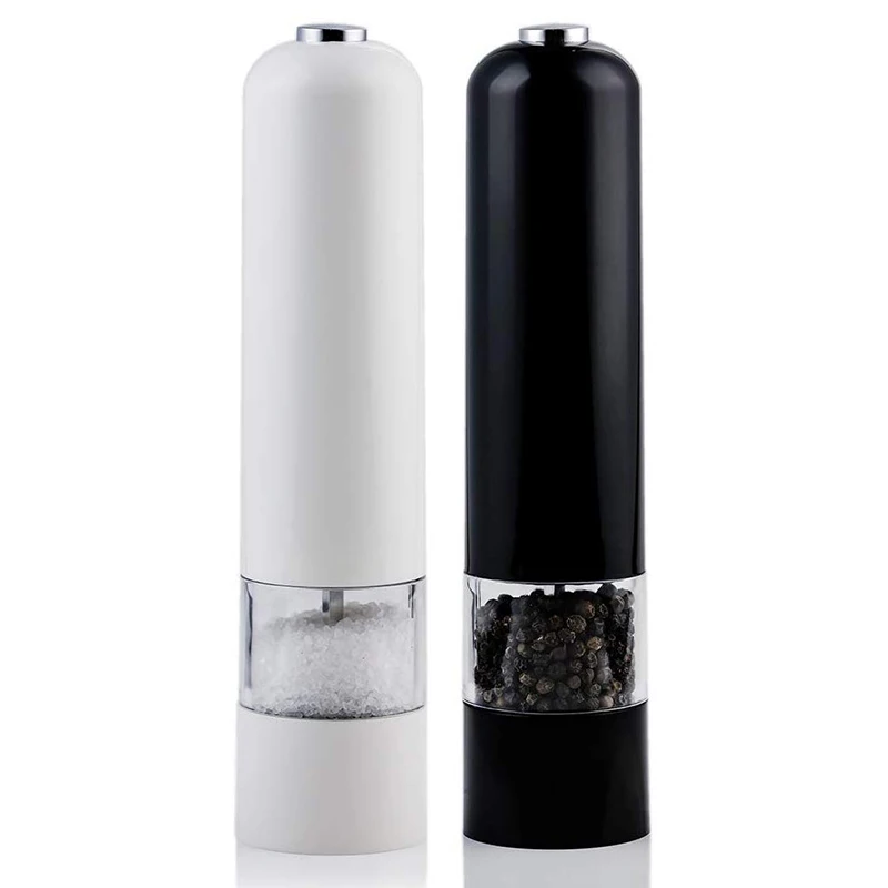 Leeseph Battery Operated Pepper Grinders, One-Button Operation Electric Sea Salt Mills, Kitchen Tools Gadgets