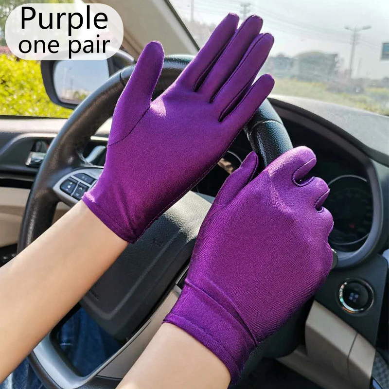 

New Arrivals Women Spandex Gloves Sunscreen Thin Stretch Gloves UV-Proof Sun Protection Party Ladies Driving Gloves