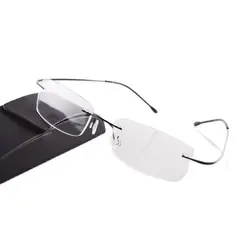 Chashma Hot Selling Chashma Brand Titanium Rimless Ultra Light Glasses Frame Fashion Reading Glasses Man and Women with Case