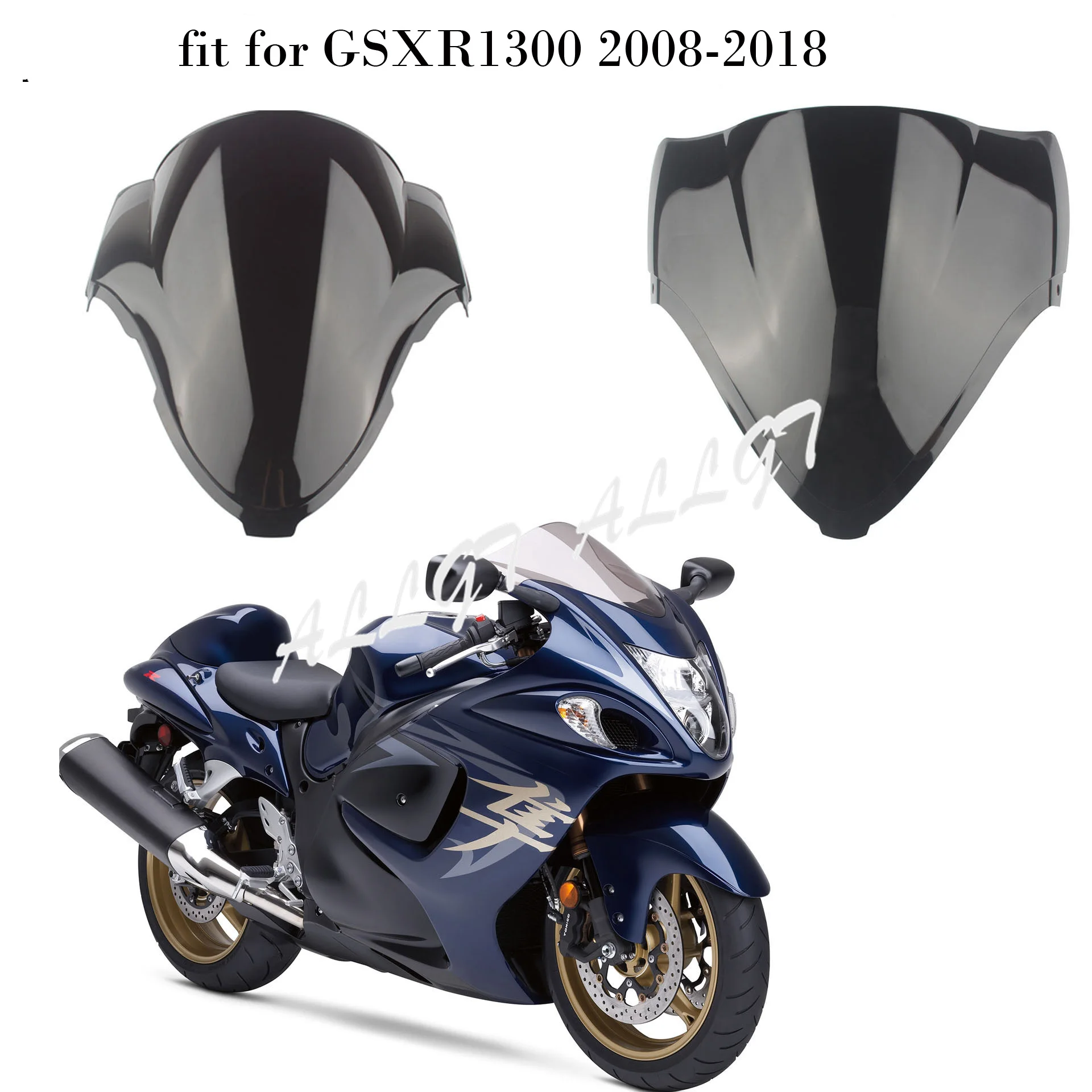 Double Bubble PMMA Windshield Windscreen fit for Suzuki Hayabusa GSXR1300 R 1999-2018 2000 2001 2002 2003 2004 2005 2006 2007