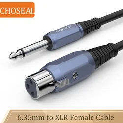 CHOSEAL 3 Pin XLR Female to 6.3mm (1/4 Inch) TRS Stereo Jack Male M/F Balanced MIC Microphone Audio Interconnect Cable