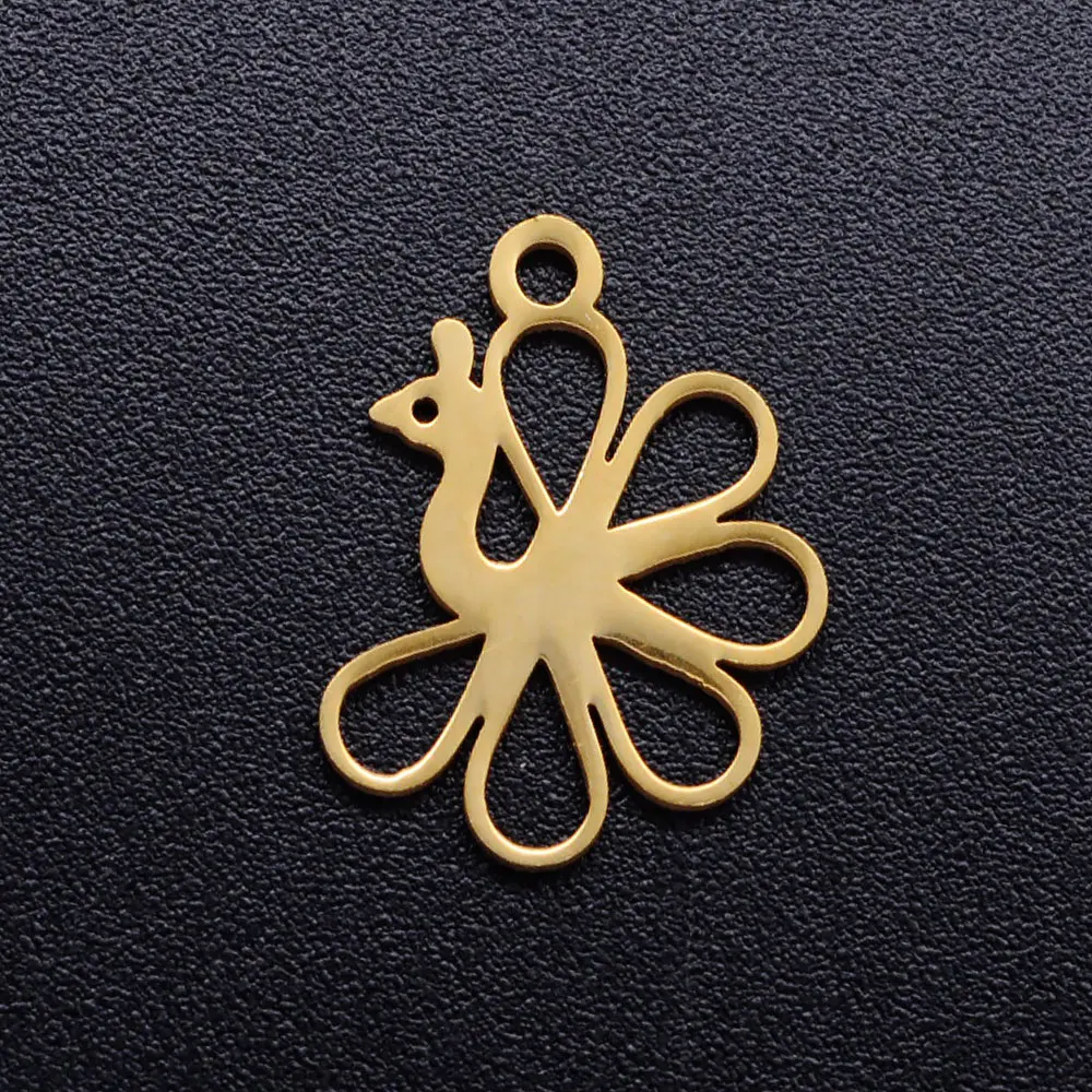 10pcs/lot Animal Turtle Seahorse DIY Charms Wholesale 316 Stainless Steel Night Owl Spider Butterfly Wolf Cat Connectors Charm