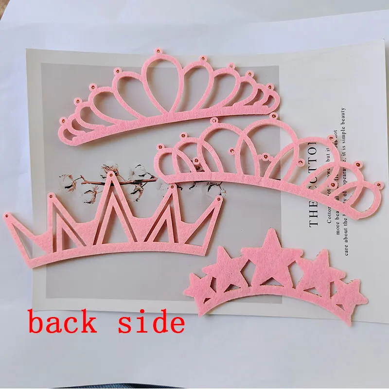 10Pcs/Lot Multi Style Felt backside Diamond Crown Patches Appliques for DIY Headband Material And Christmas hat Accessories