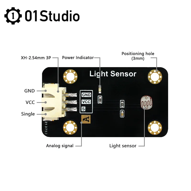 01Studio Photosensitive Sensor Module  Light Sensor pyBoard MicroPython grogramming Developments Board