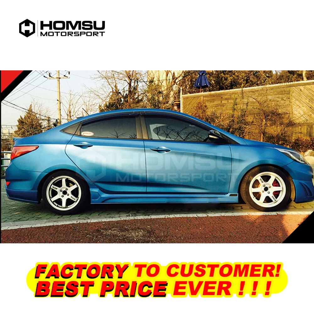 MR Style FRP Material Wide Body Kits Front Rear lip Spoiler for hyundai accent 2011+ to  Body Kit car bumper protector